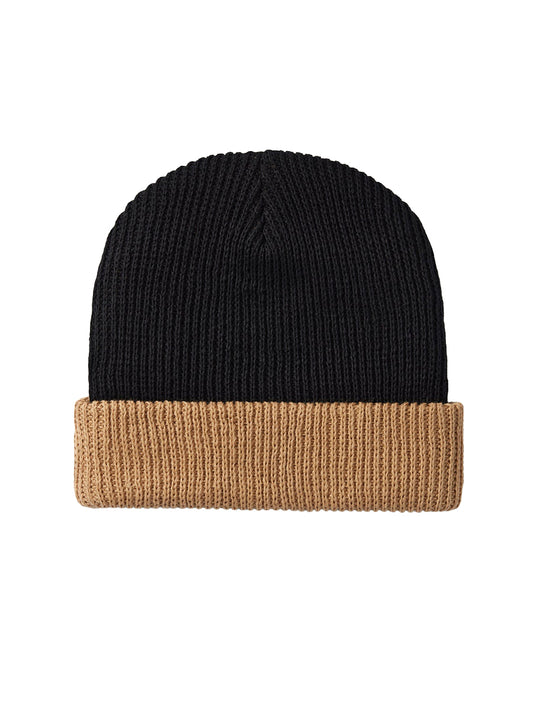 Two-Tone Slacker Beanie - Black & Beach