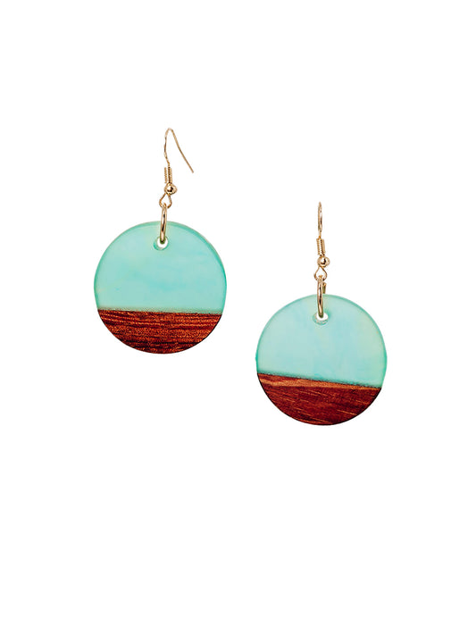 Aruba Circle Earrings - Teal
