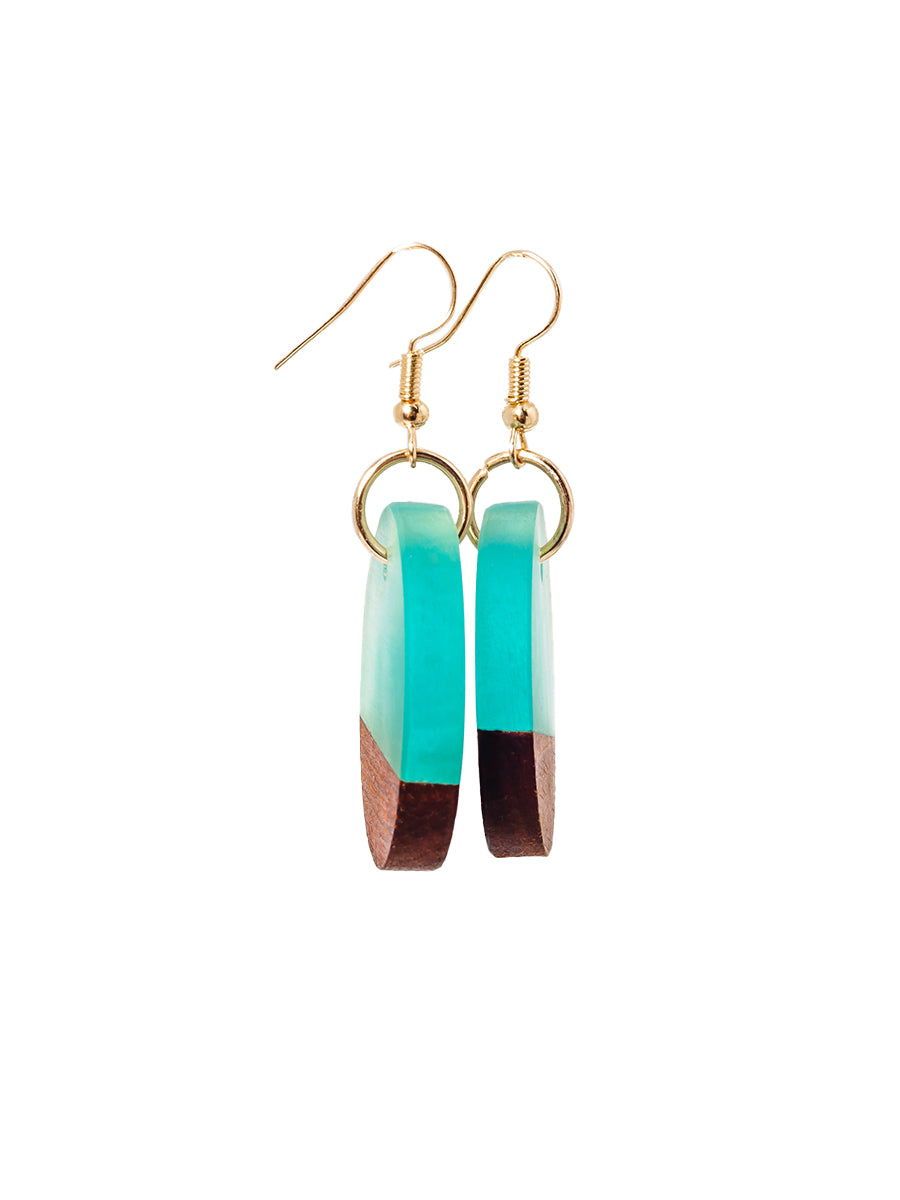 Aruba Circle Earrings - Teal