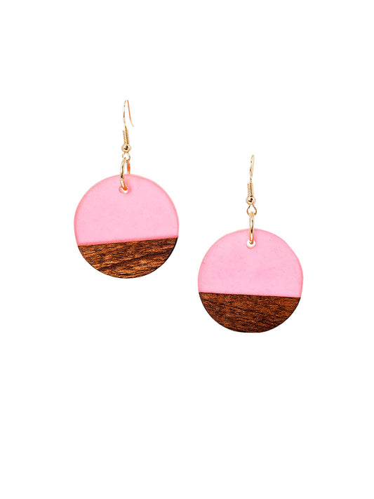 Ava Circle Earrings - Pink