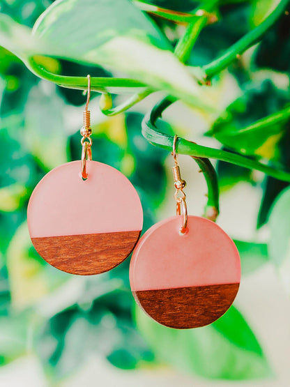 Ava Circle Earrings - Pink