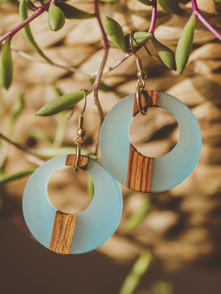 Eliana Open Circle Earrings - Teal