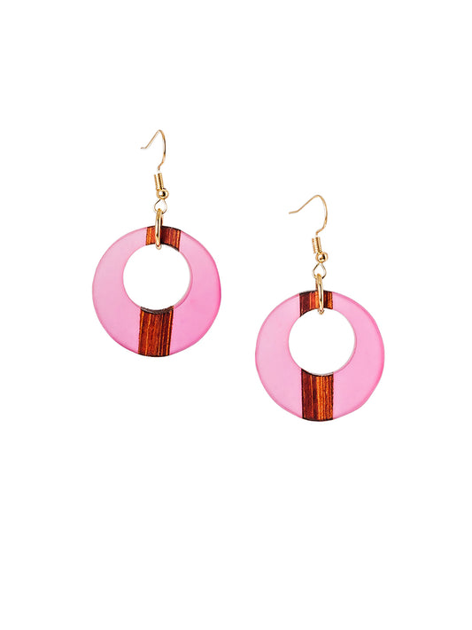 Eliana Open Circle Earrings - Pink