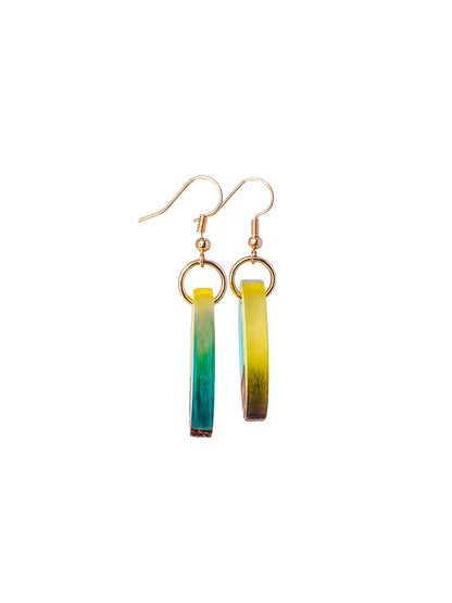 Gianna Circle Earrings - Blue & Yellow