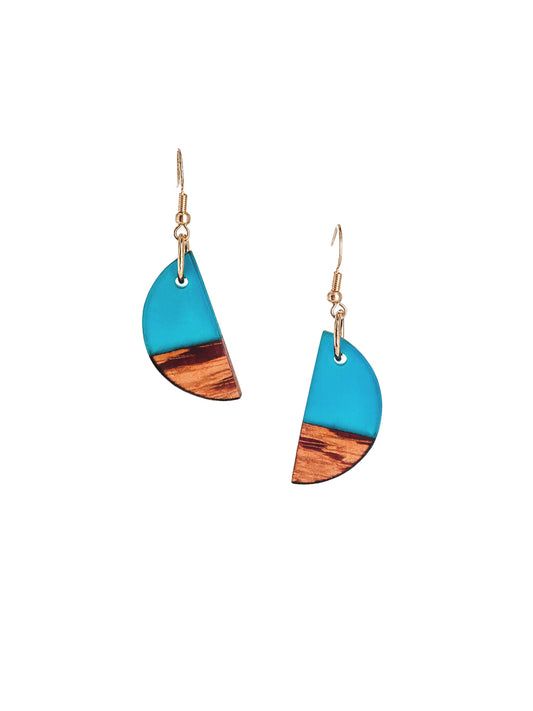 Luna Half-Circle Earrings - Blue