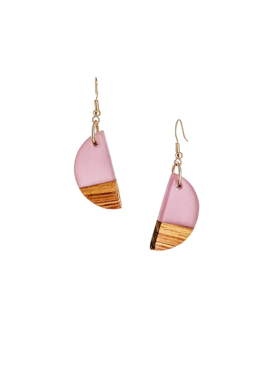 Luna Half-Circle Earrings - Pink