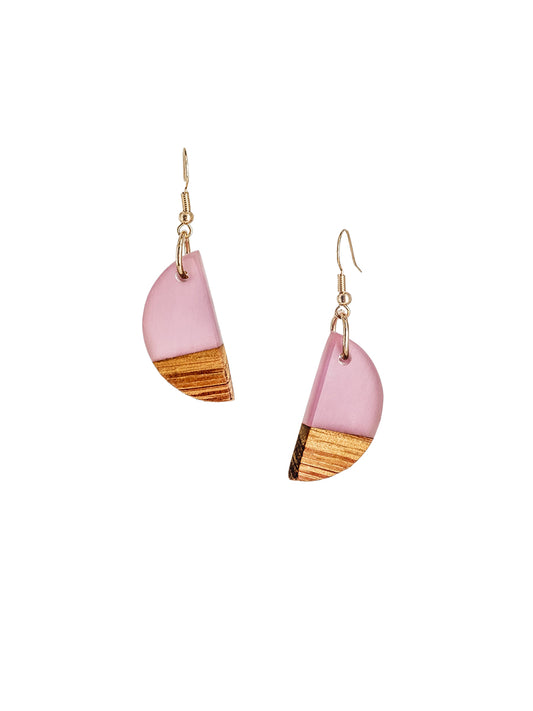 Luna Half-Circle Earrings - Pink