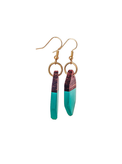 Rowena Hexagonal Earrings - Teal
