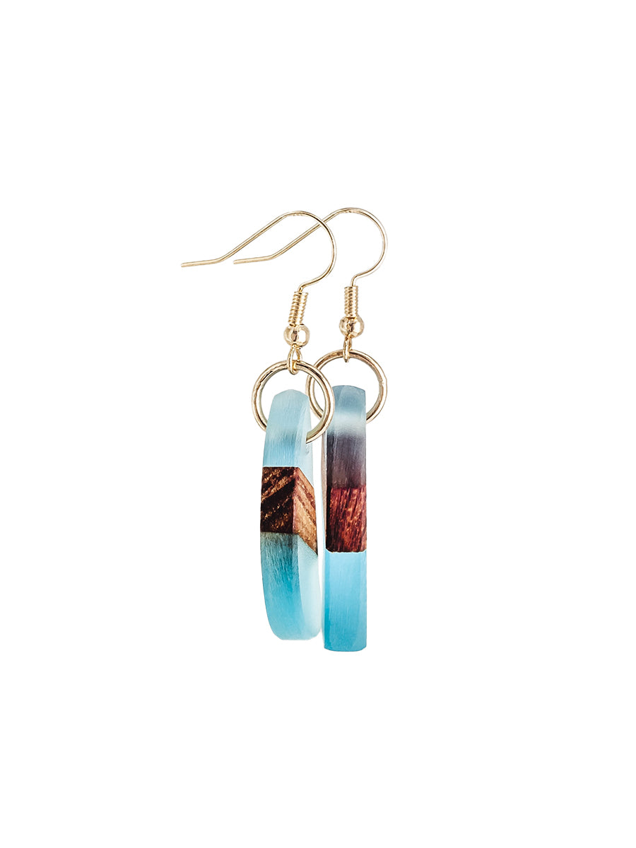 Venus Half-Circle Earrings - Blue