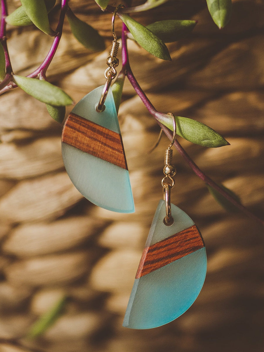 Venus Half-Circle Earrings - Blue