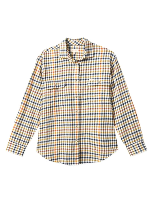 Bowery Women's BF Long Sleeve Flannel - Off White
