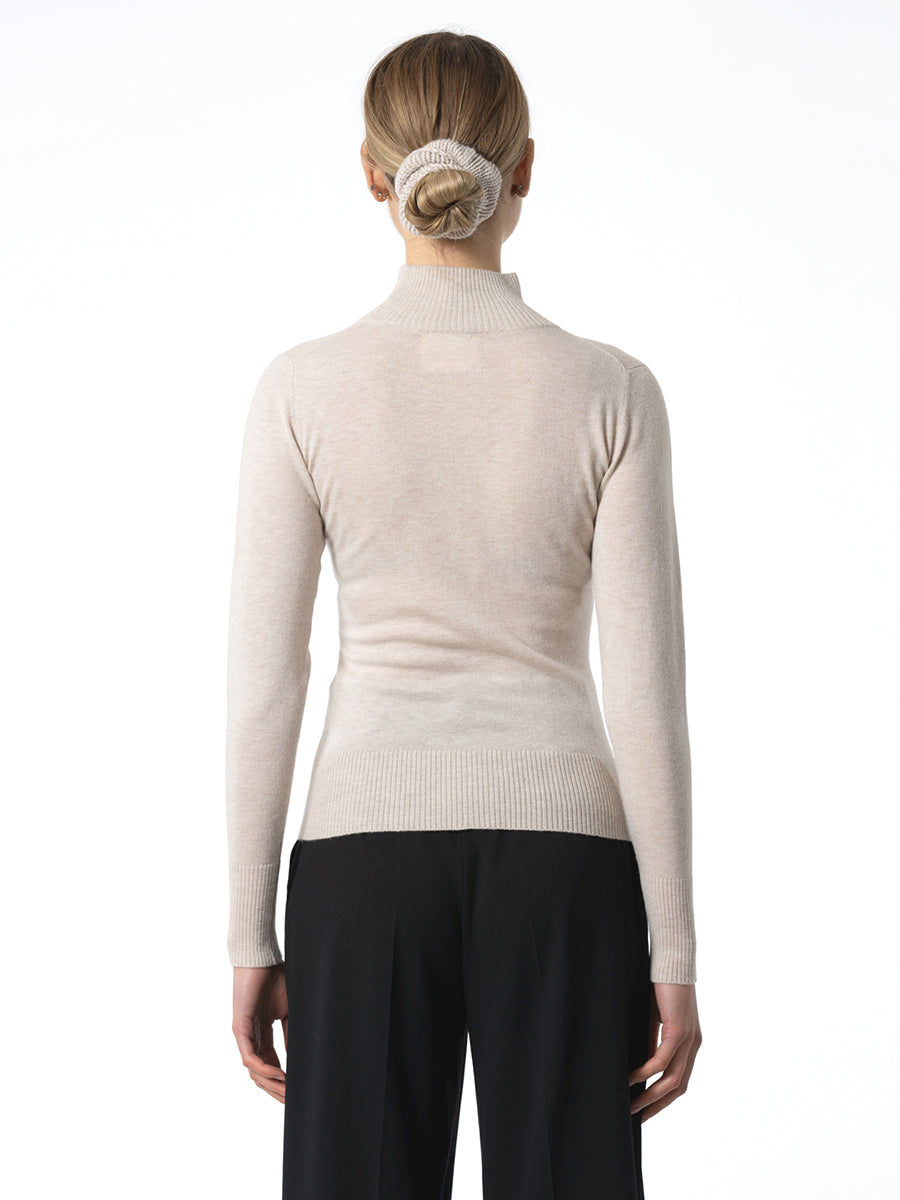 Merino Turtleneck Sweater - Almond White