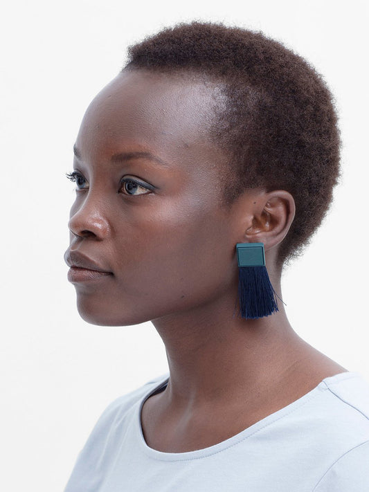 Mostro Tassel Earrings - Iris Blue