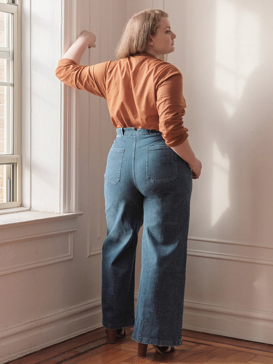 Long Sabrina Pants - Washed Indigo