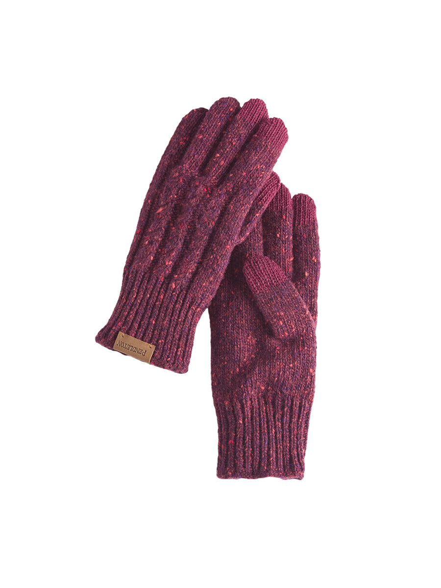 Cable Texting Gloves - Merlot