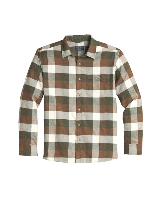 Fremont Flannel Shirt - Green, Brown, & Natural Check