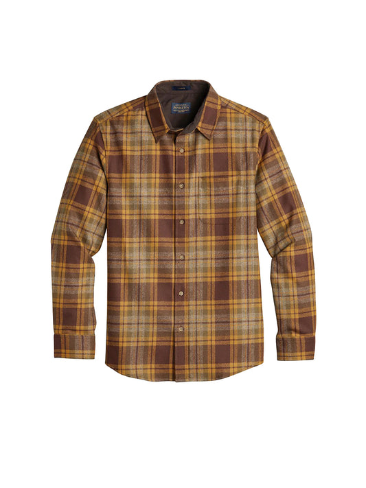 Lodge Fitted Shirt - Brown Copper Olive