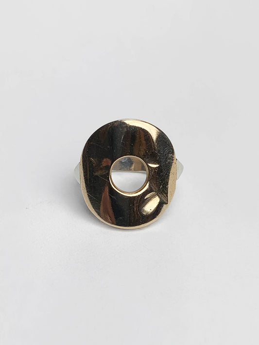 Bronze Contoured Circle Ring - Sculpture Series