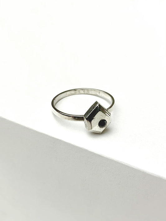 Freeform Ring - Sterling Silver with Spinel