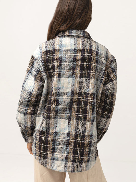 Sonnie Check Shirt Jacket - Blue