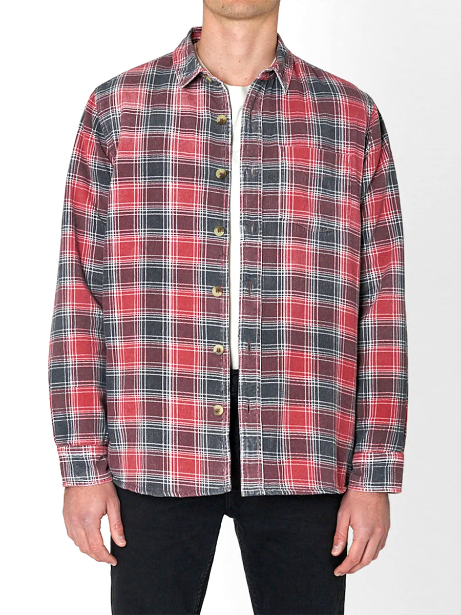 Men At Work Quilted Cord Check Shirt - Multi