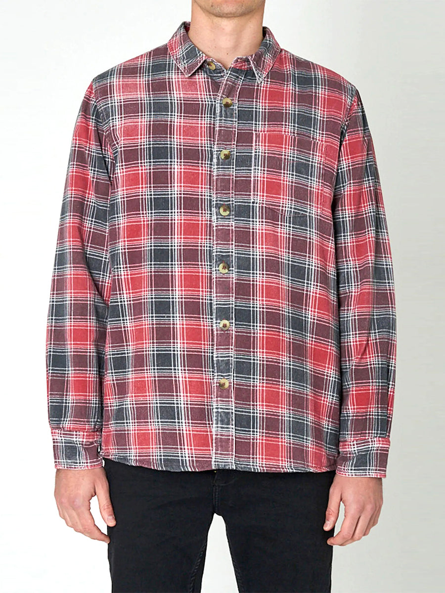 Men At Work Quilted Cord Check Shirt - Multi