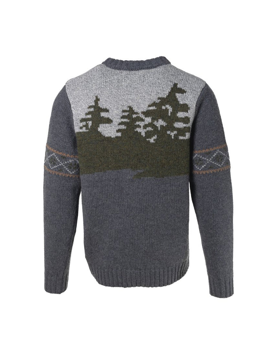 Wool Blend Moose Sweater - Charcoal