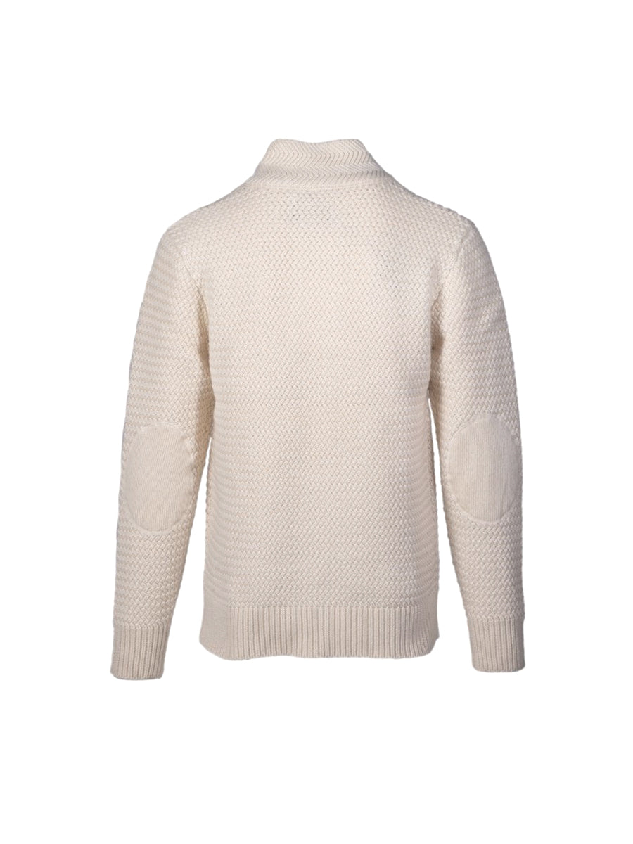 SW1614 Funnel Neck Military Sweater - Off White